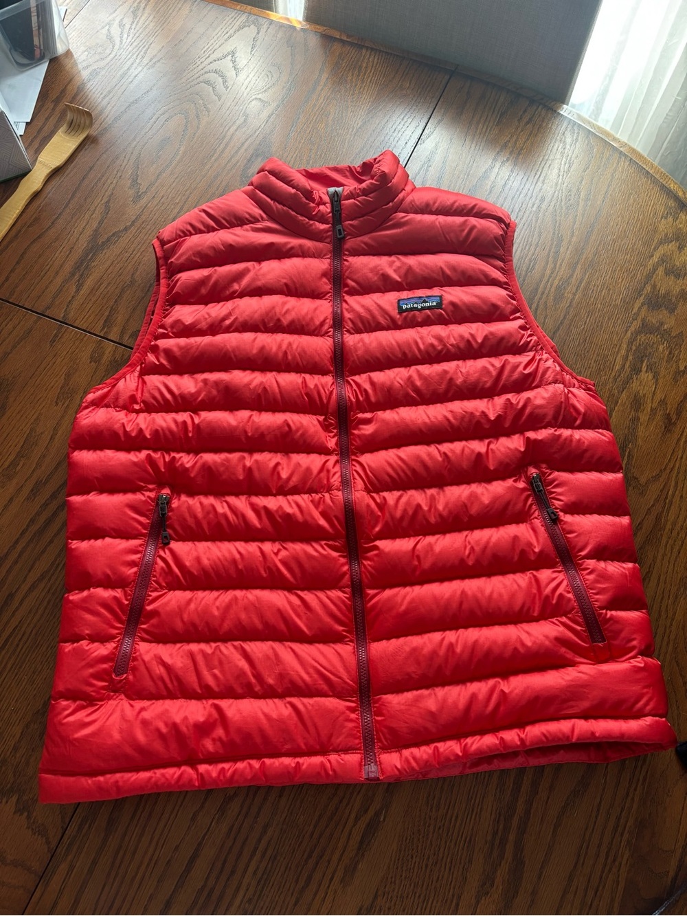 Patagonia goose down sweater vest puffer lightweight red men's L